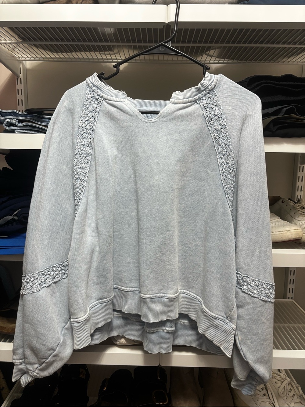 Aerie hey crochet sweatshirt